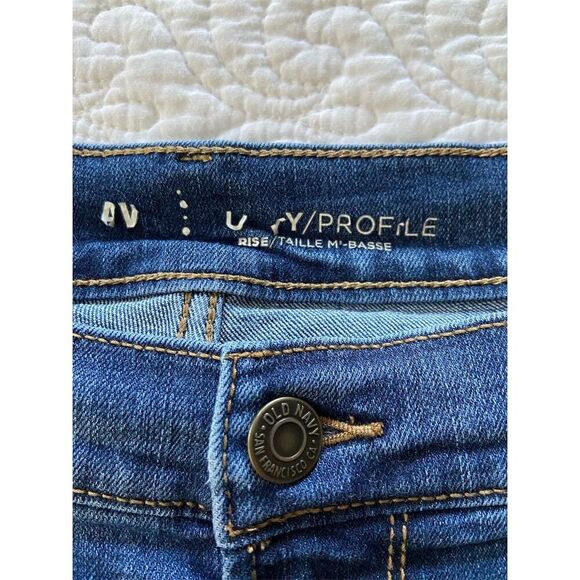 Old Navy Curvy Profile Mid Rise Jeans Blue Size 12 Long Slim Straight Leg - Picture 3 of 11